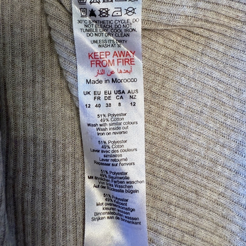 PrettyLittleThing Light Gray Ribbed Sweater - Picture 7 of 7